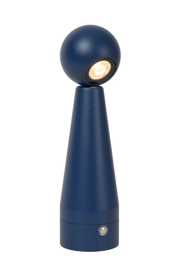 Lucide IPSOS - Rechargeable Table lamp - Battery pack - LED Dim to warm - 1x3W 3000K/3200K - Blue - turned on 5