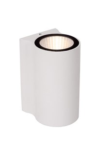 Lucide AKRA - Wandleuchte Innen/Außen - LED - 1x6W 2700K - IP54 - Weiß eingeschaltet 1