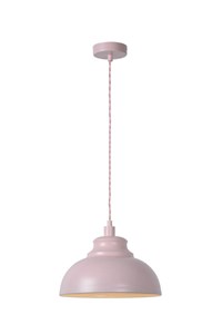 Lucide ISLA - Pendant light - Ø 29 cm - 1xE14 - Pink turned on 6