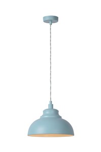 Lucide ISLA - Pendant light - Ø 29 cm - 1xE14 - Pastel Blue turned on 8