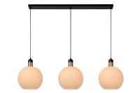 Lucide JULIUS - Pendant light - 3xE27 - Opal turned on 1