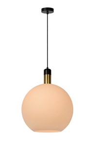 Lucide JULIUS - Pendant light - Ø 40 cm - 1xE27 - Opal turned on 1