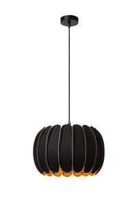 Lucide SPENCER - Hanglamp - Ø 30 cm - 1xE27 - Zwart aangezet