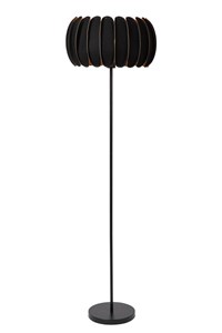 Lucide SPENCER - Vloerlamp - Ø 40 cm - 1xE27 - Zwart aangezet