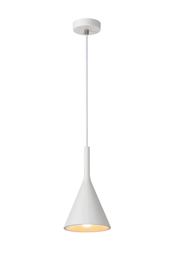 Lucide GIPSY - Pendant light - Ø 16,5 cm - 1xE27 - White - turned on 1