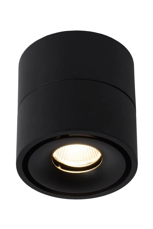 Lucide YUMIKO - Spot plafond - Ø 7,8 cm - LED Dim. - 1x10W 2700K - Noir - allumé