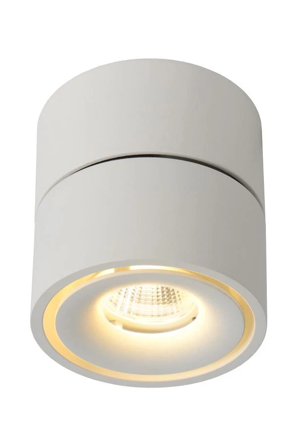 Lucide YUMIKO - Spot plafond - Ø 7,8 cm - LED Dim. - 1x10W 2700K - Blanc - allumé 1