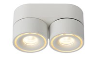 Lucide YUMIKO - Spot plafond - Ø 7,8 cm - LED Dim. - 2x10W 2700K - Blanc allumé 1