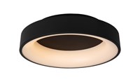 Lucide MIRAGE - Deckenleuchte - Ø 45 cm - LED Dim. - 1x33W 2700K - Schwarz eingeschaltet