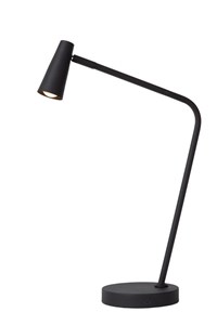 Lucide STIRLING - wiederaufladbare Schreibtischlampe - Akku/Batterie - LED 3 StepDim - 1x3W 2700K - Schwarz eingeschaltet