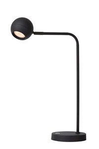 Lucide COMET - Rechargeable Desk lamp - Battery pack- LED 3 StepDim - 1x3W 2700K - Black turned on