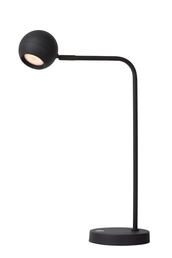 Lucide COMET - Rechargeable Desk lamp - Battery pack- LED 3 StepDim - 1x3W 2700K - Black - turned on