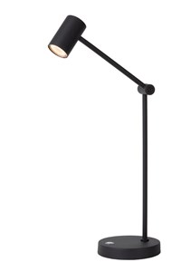 Lucide TIPIK - Rechargeable Desk lamp - Battery pack- LED 3 StepDim - 1x3W 2700K - Black turned on