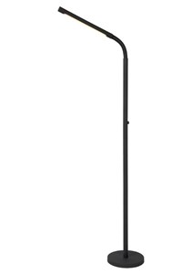 Lucide GILLY - Lampadaire / lampe de lecture Rechargeable - Batterie/Piles - LED Dim. - 1x6W 2700K - Noir allumé