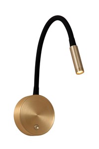 Lucide Premium ASJA - Rechargeable Wall spotlight / Wall light - Battery pack- LED 3 StepDim - 1x3W 2700K - Matt Gold / Brass turned on 2