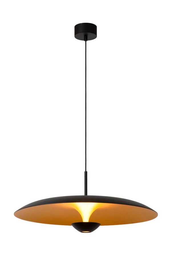 Lucide Premium KENNETH - Suspension - Ø 60 cm - LED Dim. - 1x16W 2700K - Noir - allumé