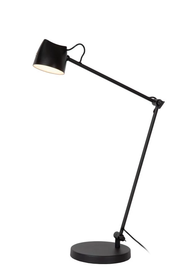 Lucide MILNE - Lampadaire / lampe de lecture - LED Dim. - 1x8W 2700K - Noir - allumé