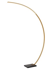 Lucide CURVE - Arc floor lamp - LED Dim. - 1x15W 2700K - Matt Gold / Brass turned on 2