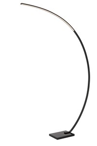 Lucide CURVE - Arc floor lamp - LED Dim. - 1x15W 2700K - Black turned on