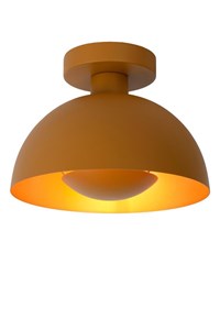 Lucide SIEMON - Flush ceiling light - Ø 25 cm - 1xE27 - Ocher Yellow turned on 4