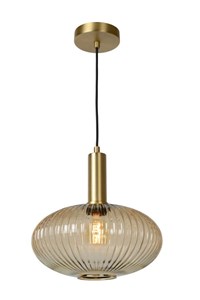 Lucide MALOTO - Pendant light - Ø 30 cm - 1xE27 - Amber turned on 2