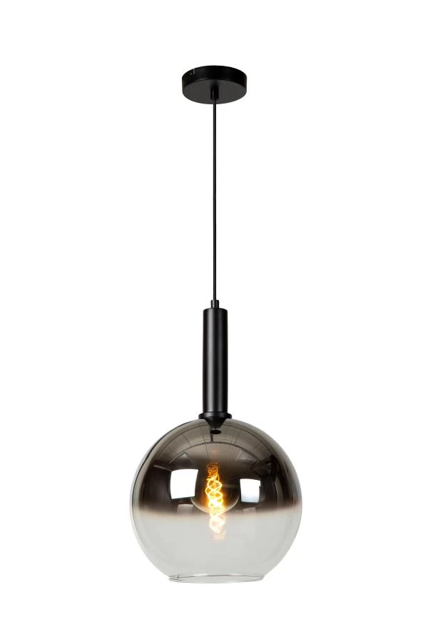 Lucide MARIUS - Pendant light - Ø 30 cm - 1xE27 - Black - turned on