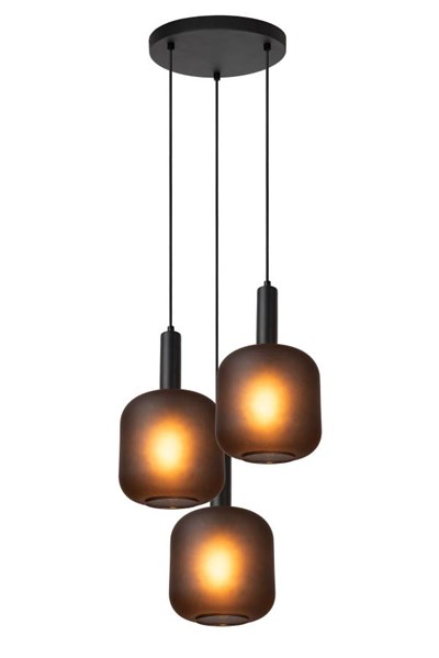 Lucide ELOISE - Hanglamp - Ø 40 cm - 3xE27 - Zwart