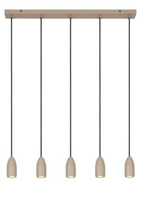 Lucide EVORA - Pendant light - Ø 10 cm - 5xGU10 - Taupe turned on 1