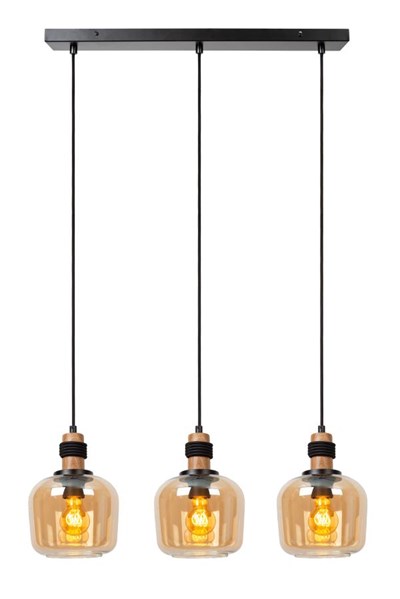 Lucide ILONA - Pendant light - 3xE27 - Amber