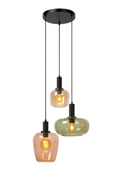 Lucide ILONA - Pendant light - 3xE27 - Black