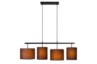 Lucide MAYA - Pendant light - 4xE27 - Black turned on