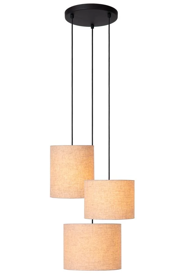 Lucide MAYA - Hanglamp - Ø 46 cm - 3xE27 - Beige - aangezet 8