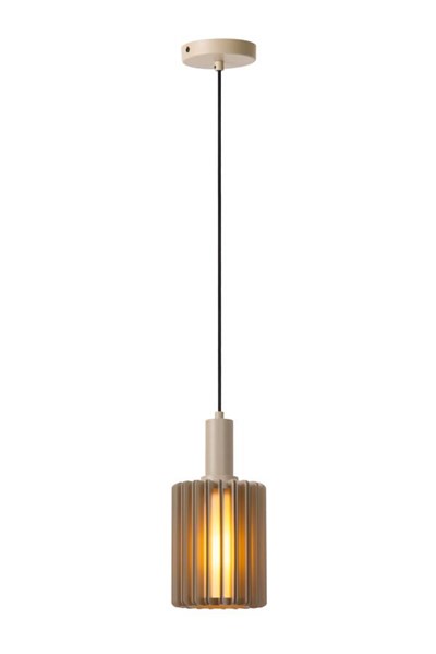 Lucide LAMBRES - Suspension - Ø 15 cm - 1xE27 - Taupe