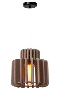 Lucide ROLLO - Hanglamp - 1xE27 - Taupe aangezet 1