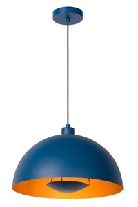 Lucide SIEMON - Pendant light - Ø 40 cm - 1xE27 - Blue turned on 5