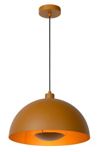 Lucide SIEMON - Pendant light - Ø 40 cm - 1xE27 - Ocher Yellow turned on 4