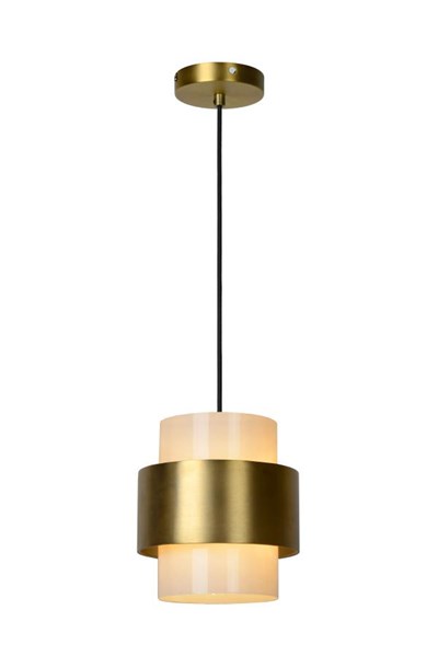 Lucide FIRMIN - Pendant light - Ø 20 cm - 1xE27 - Matt Gold / Brass