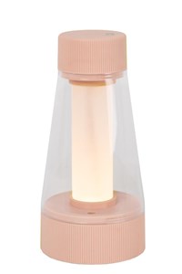 Lucide LORALI - Rechargeable Table lamp Indoor/Outdoor - Battery pack - Ø 7,7 cm - LED Dim. - IP44 - Pink turned on 6