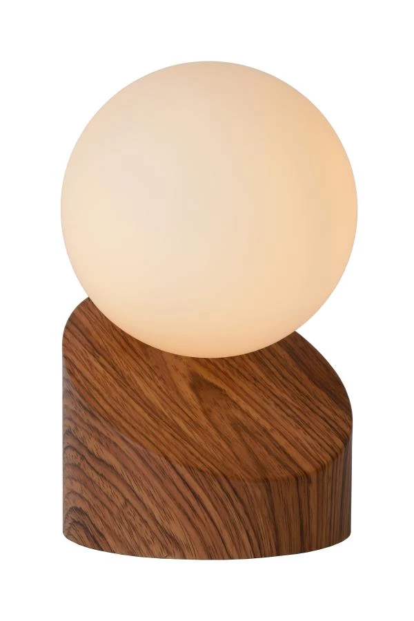 Lucide LEN - Table lamp - Ø 10 cm - 1xG9 - Wood - turned on