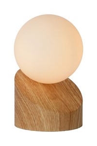 Lucide LEN - Table lamp - Ø 10 cm - 1xG9 - Light wood turned on 2