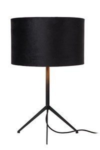 Lucide TONDO - Table lamp - Ø 30 cm - 1xE27 - Black turned on