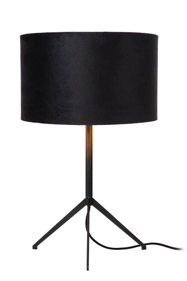 Lucide TONDO - Table lamp - Ø 30 cm - 1xE27 - Black - turned on