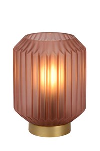 Lucide SUENO - Table lamp - Ø 13 cm - 1xE14 - Pink turned on 6