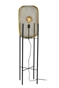 Lucide MESH - Lampadaire - Ø 35 cm - 1xE27 - Or Mat / Laiton allumé 2