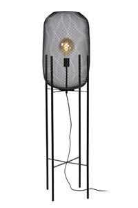 Lucide MESH - Lampadaire - Ø 35 cm - 1xE27 - Noir allumé