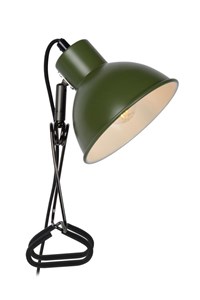 Lucide MOYS - Clamp lamp - 1xE27 - Green turned on 3