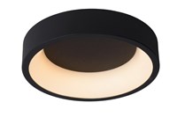 Lucide TALOWE LED - Plafonnier - Ø 30 cm - LED Dim. - 1x20W 3000K - Noir allumé