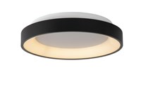 Lucide VIDAL - Plafonnier - Ø 28 cm - LED Dim. - 1x20W 2700K - Noir allumé