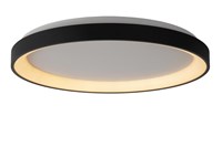 Lucide VIDAL - Flush ceiling light - Ø 48 cm - LED Dim. - 1x38W 2700K - Black turned on