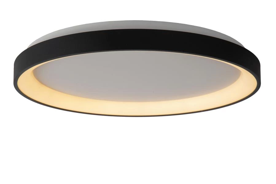 Lucide VIDAL - Plafonnier - Ø 48 cm - LED Dim. - 1x38W 2700K - Noir - allumé